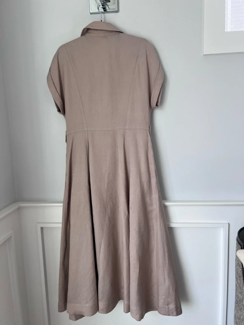 Donna Karan Beige Shirt Midi Dress size 8 - Picture 8 of 14